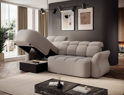 Beneth Storage Sleeper Chaise Sofa - Ivory Cream