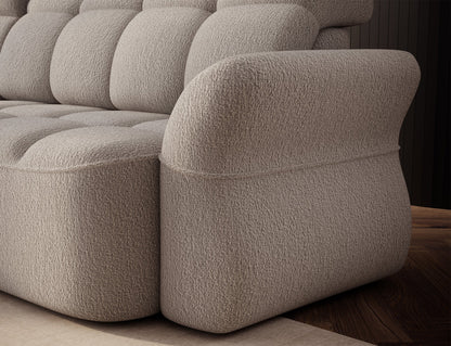 Beneth Storage Sleeper Chaise Sofa - Ivory Cream