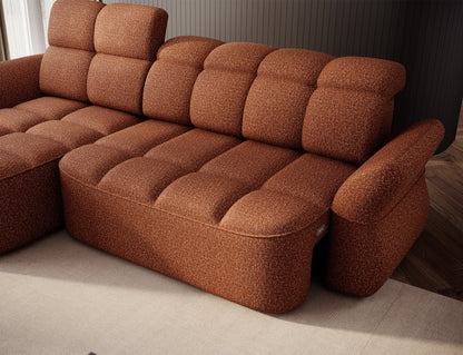Beneth Storage Sleeper Chaise Sofa - Brick Rust