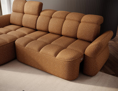 Beneth Storage Sleeper Chaise Sofa - Mocha Brown