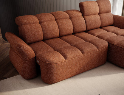 Beneth Storage Sleeper Chaise Sofa - Brick Rust
