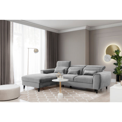 Foble Sectional Storage Sleeper Chaise Sofa - Light Grey