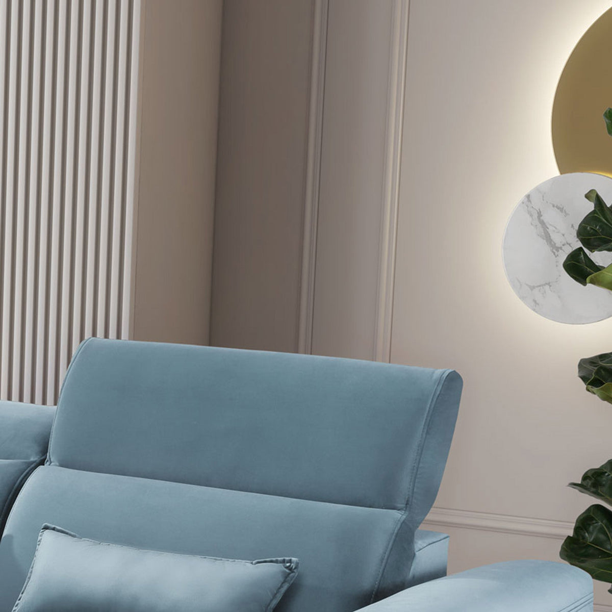 Foble Sectional Storage Sleeper Chaise Sofa - Aqua Blue