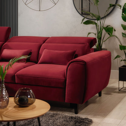 Foble Sectional Storage Sleeper Chaise Sofa - Burgundy