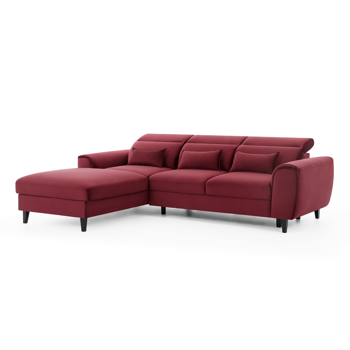 Foble Sectional Storage Sleeper Chaise Sofa - Burgundy