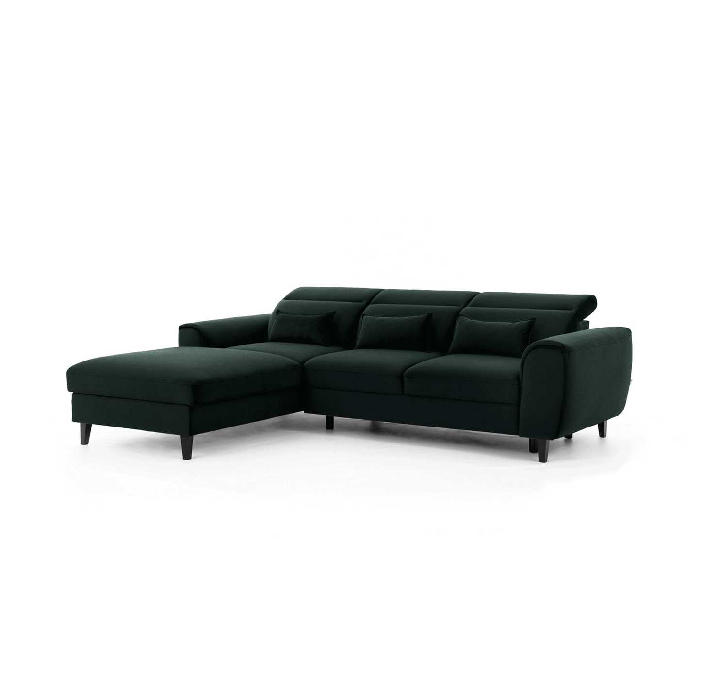 Foble Sectional Storage Sleeper Chaise Sofa - Emerald Green