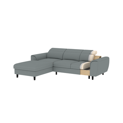Foble Sectional Storage Sleeper Chaise Sofa - Emerald Green