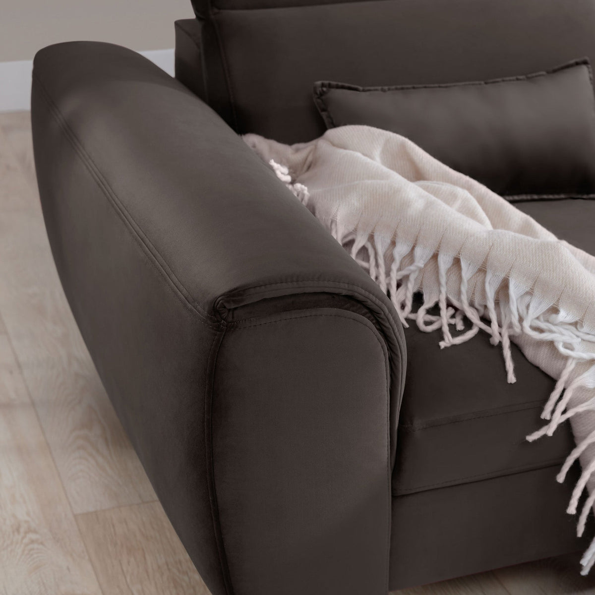 Foble Sectional Storage Sleeper Chaise Sofa - Dark Brown