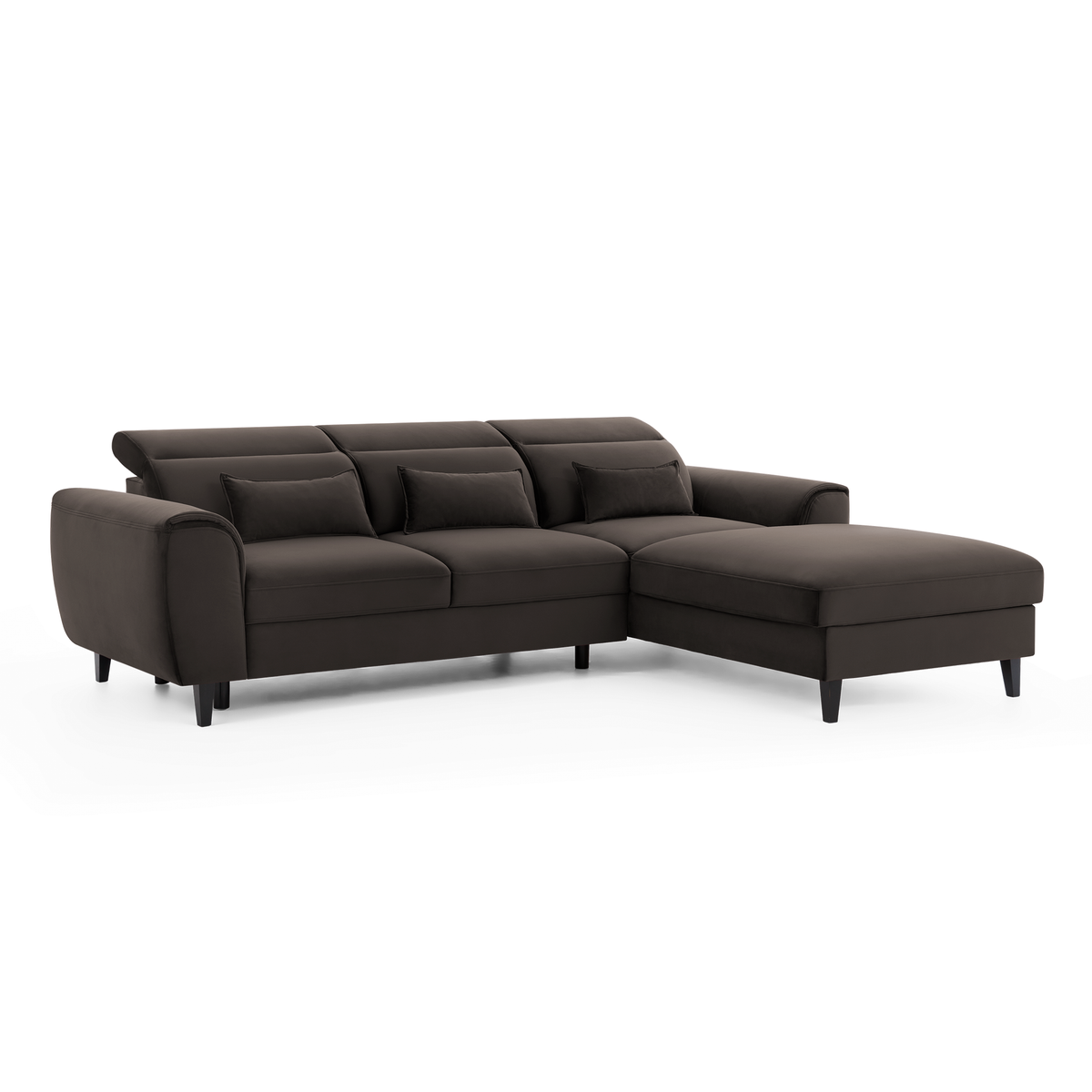 Foble Sectional Storage Sleeper Chaise Sofa - Dark Brown
