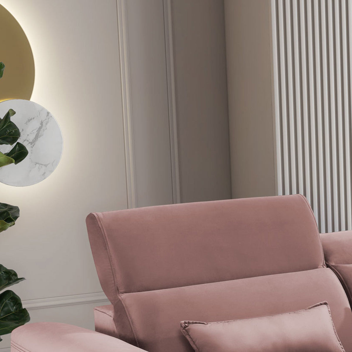 Foble Sectional Storage Sleeper Chaise Sofa - Blush