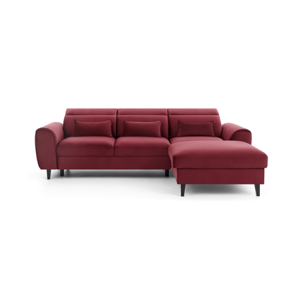 Foble Sectional Storage Sleeper Chaise Sofa - Burgundy