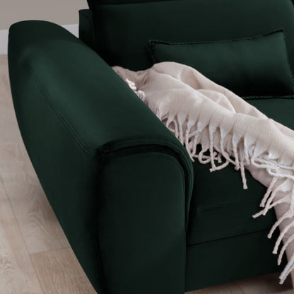 Foble Sectional Storage Sleeper Chaise Sofa - Emerald Green