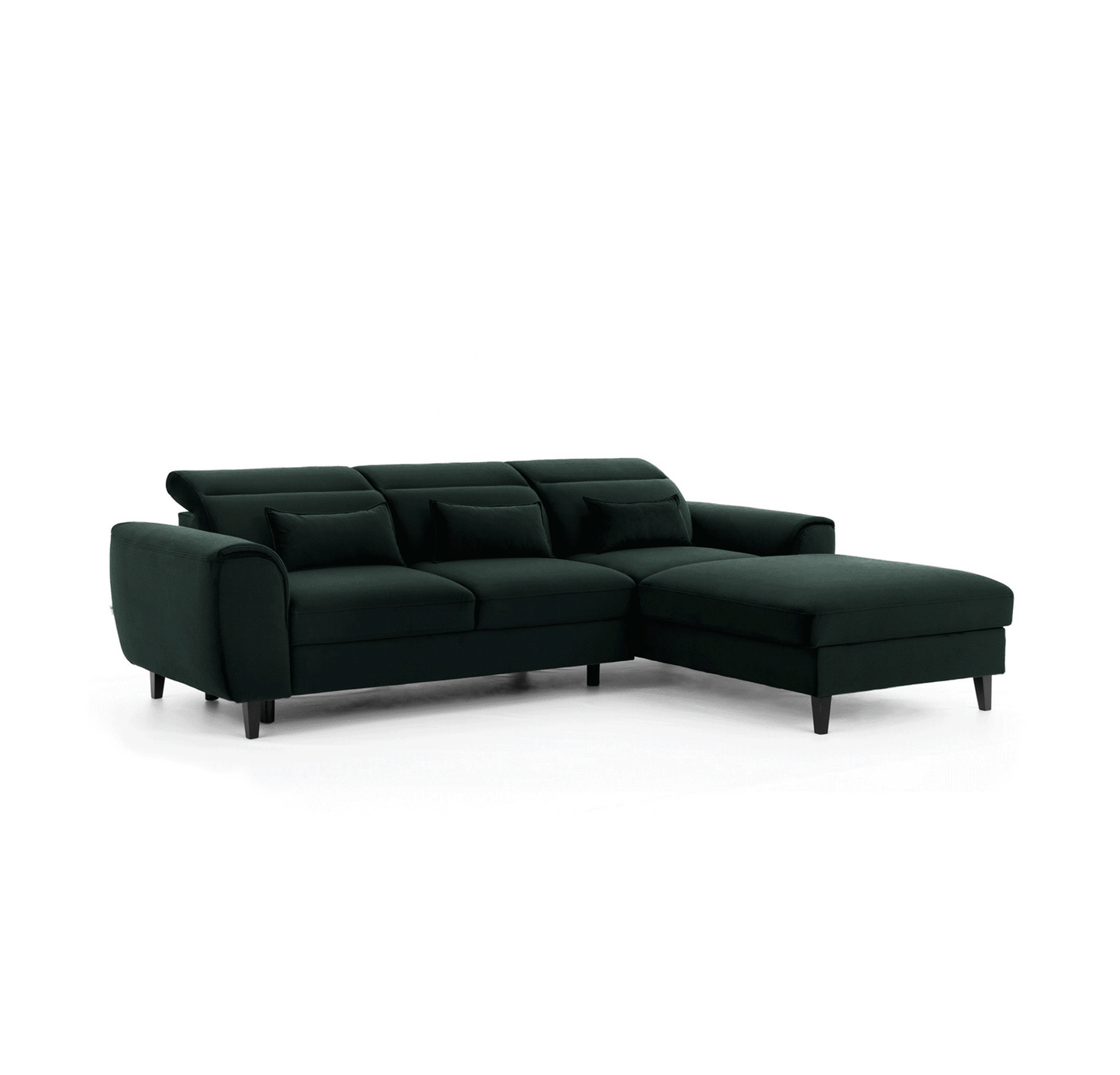Foble Sectional Storage Sleeper Chaise Sofa - Emerald Green