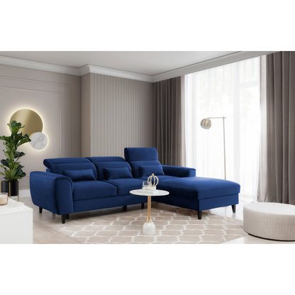 Foble Sectional Storage Sleeper Chaise Sofa - Royal Blue