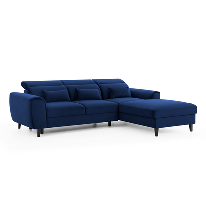 Foble Sectional Storage Sleeper Chaise Sofa - Royal Blue