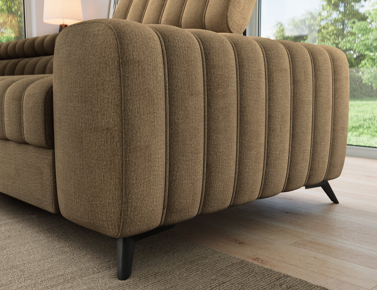 Kanedo Storage Sleeper Sectional Sofa - Mocha Brown