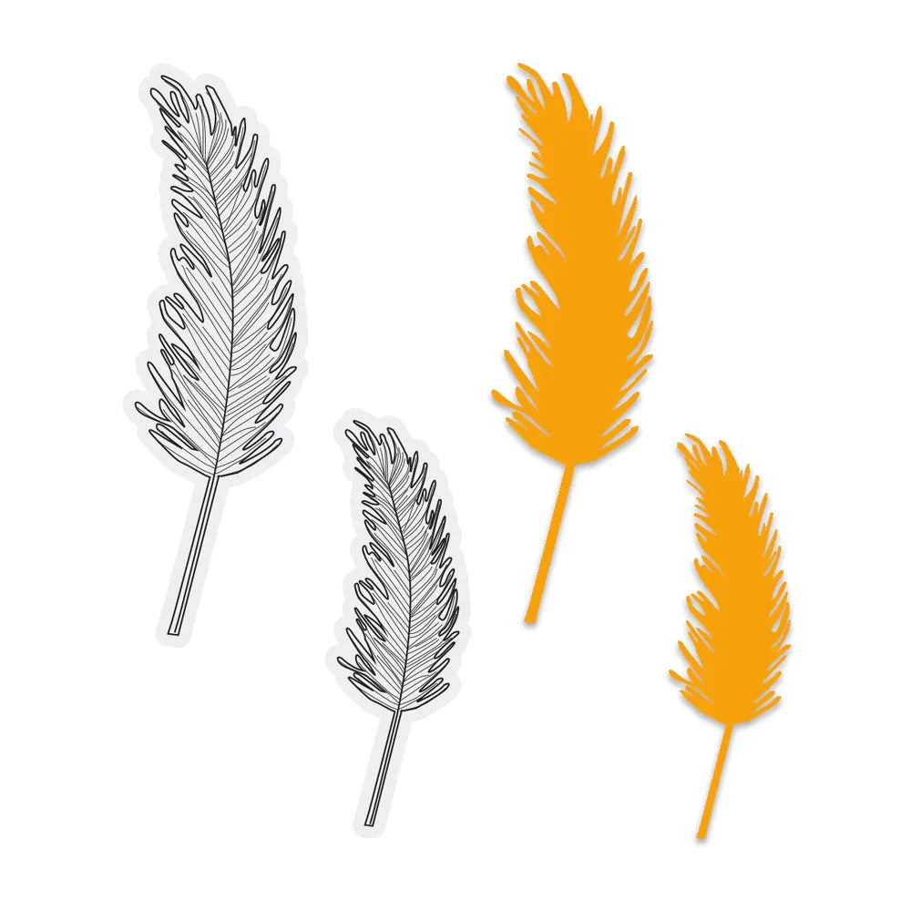 Couture Creations - Feather Stamp And Dies