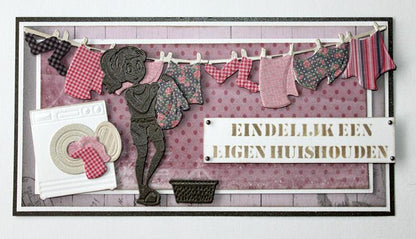 Joy Crafts Cut/Emboss/Deboss Die -3D Woman with Laundry Basket