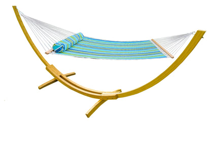 Deluxe Quilted Hammock with Bamboo Stand