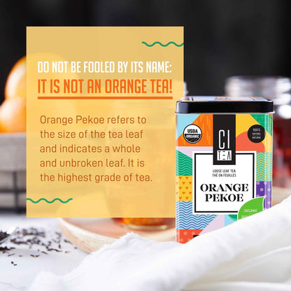 Organic Orange Pekoe Black Loose Leaf Tea with Teaball - 80g