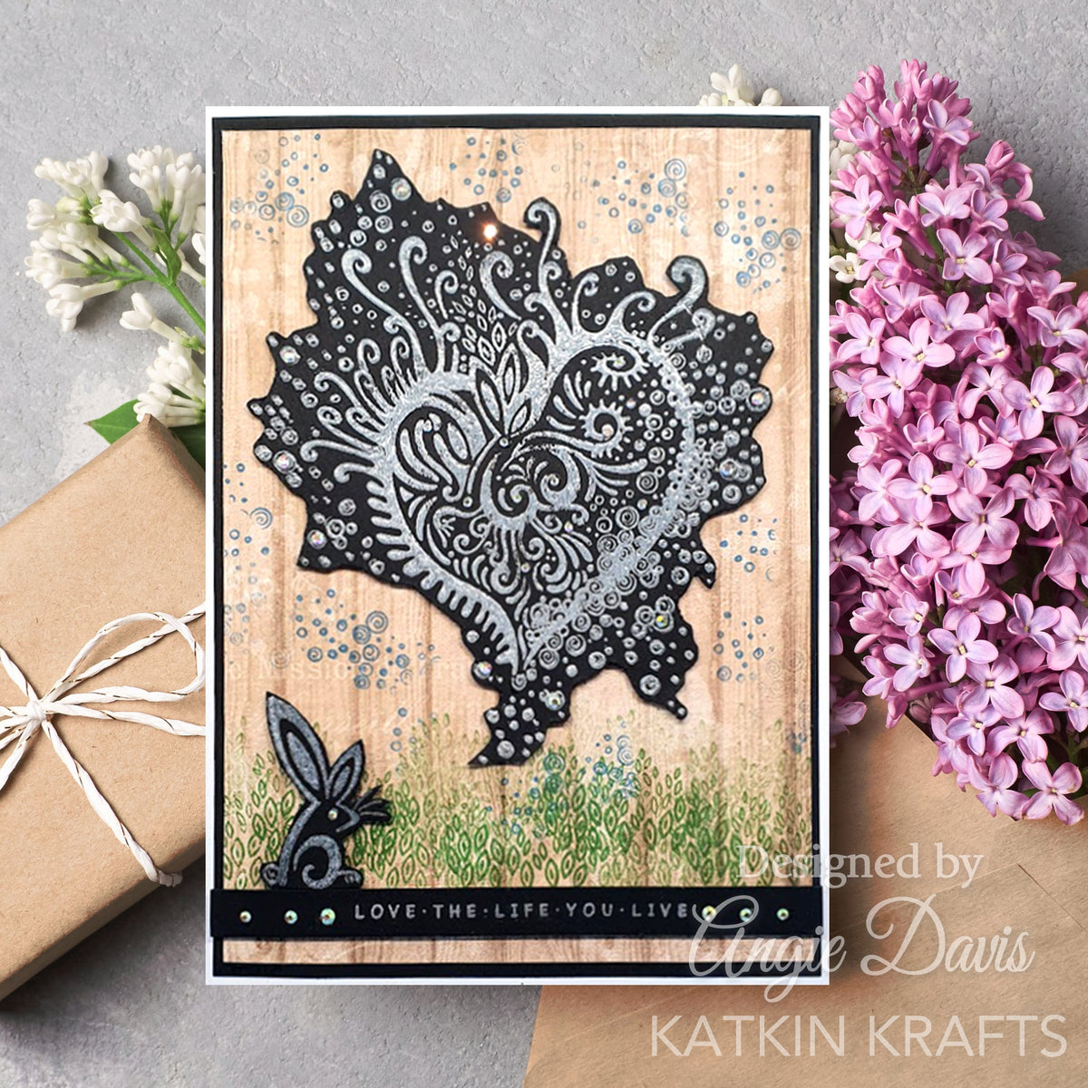 Katkin Kraft Love Is All Around 6 in x 8 in Clear Stamp Set