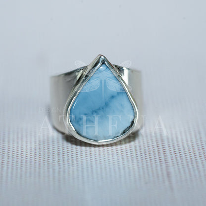 Sky - Blue Opal Ring — Sterling Silver, Bold Statement Piece