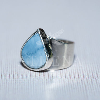 Sky - Blue Opal Ring — Sterling Silver, Bold Statement Piece