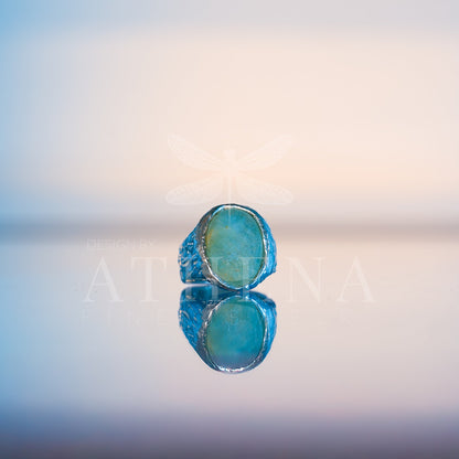 Seraphina’s Sea Ring — Ready-to-Ship Aquamarine Birthstone Ring