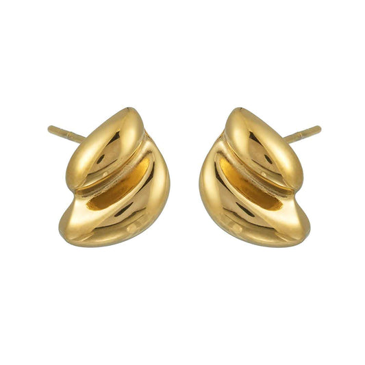 AISLA Gold: Contemporary Abstract Shaped Stud Earrings