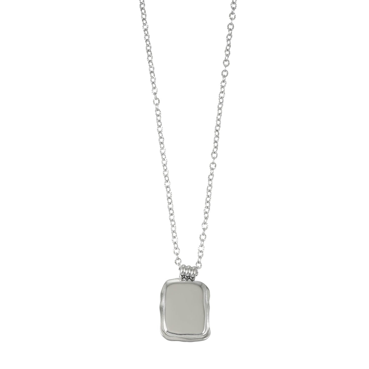 MAUI Silver: Vintage-Inspired Rectangle Shell Pendant Chain Necklace