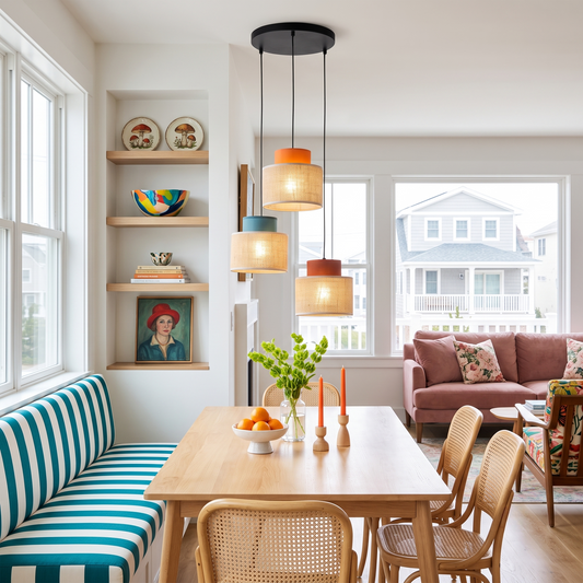 DUO Jute Mix 3-Light Pendant for Kitchen Island & Dining Table