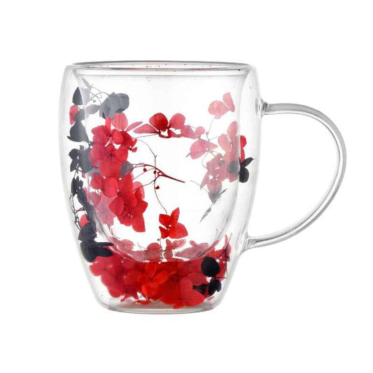 Insulated Double Wall Coffee Cup with Flower – 250 mL / 8.35 oz