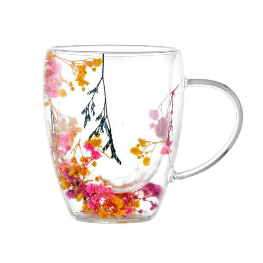 Insulated Double Wall Coffee Cup with Flower – 250 mL / 8.35 oz