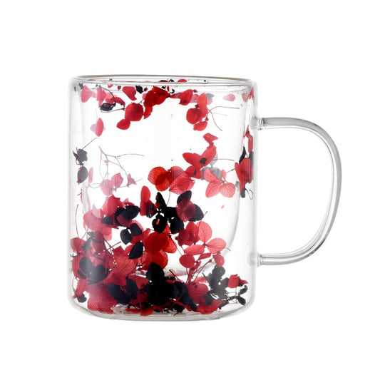 Coffee Cup Double-Walled with Floral Design 8 Oz - 1Piece