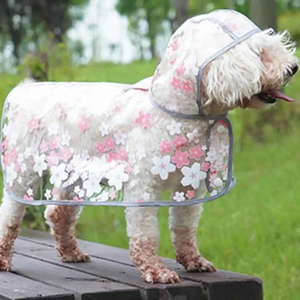 Floral Dog Rain Jacket | Lightweight Waterproof Dog Coat