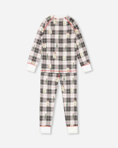 Organic Cotton Kids Christmas Family Two Piece Printed Polar Bear Pajama Set