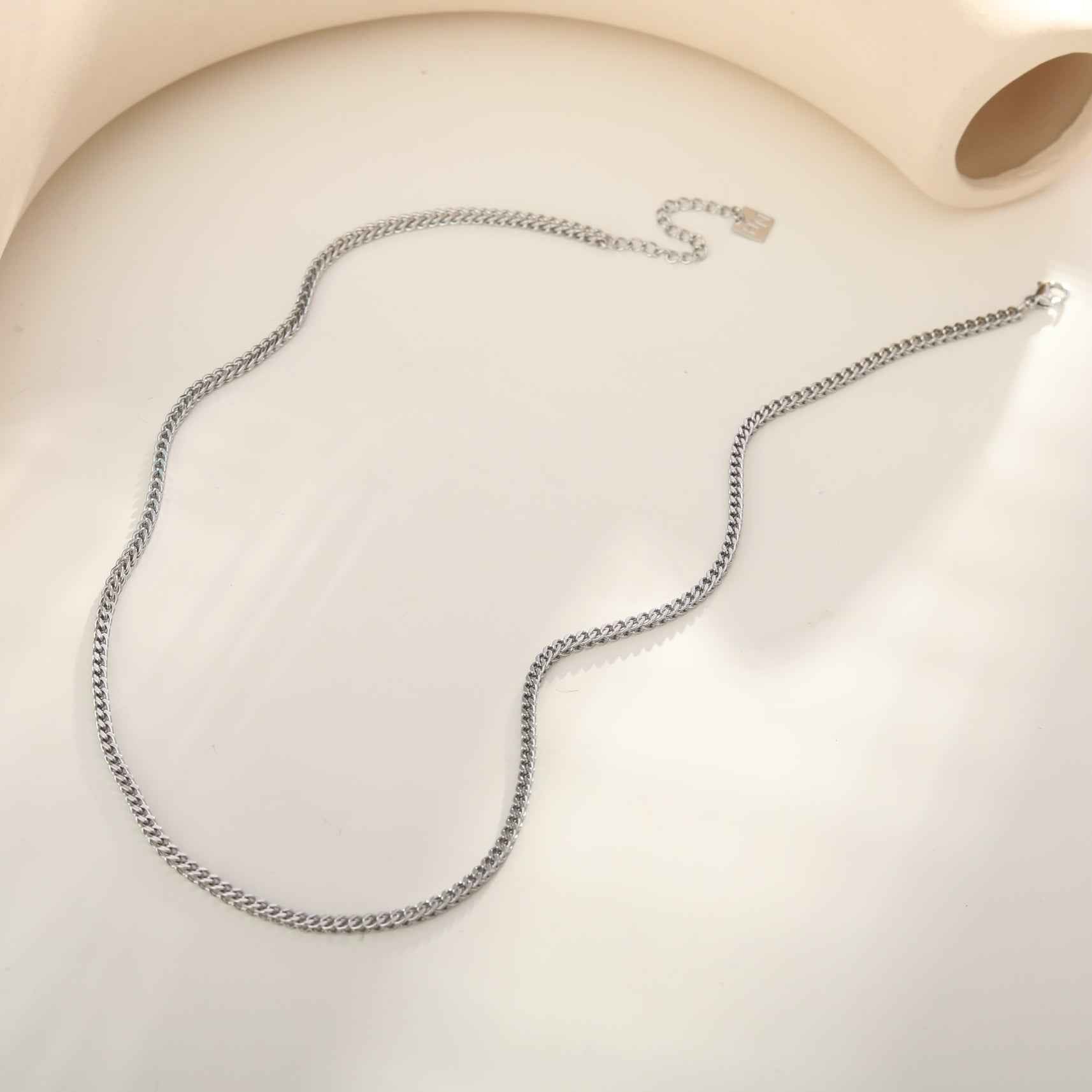 FARAH 24": Cuban Link Silver Chain Necklace