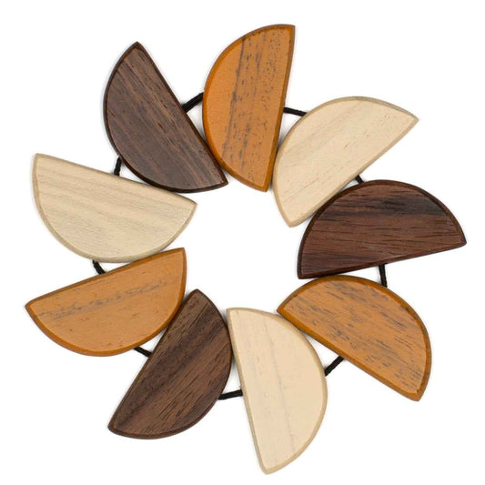 Tinted Wood Half Moon Bracelet