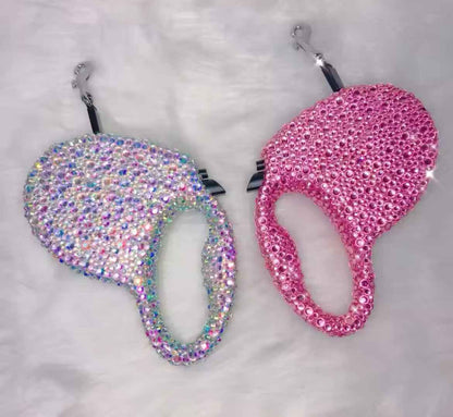 Blinged Out Leash Retractor – Luxury Rhinestone Retractable Dog Leash