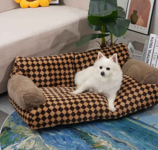 Chewy Pawtton Dog Sofa Bed | Checker Lounge Pet Bed
