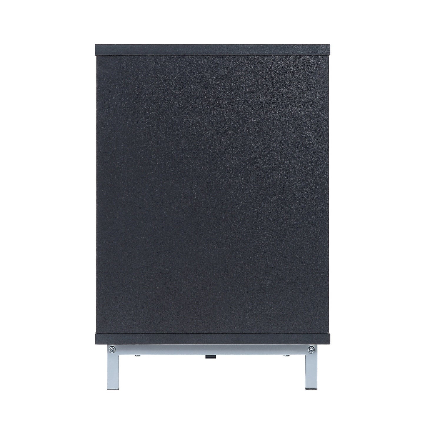 Firey 60" TV Stand/Fireplace with Glass Shelves - Black Gloss