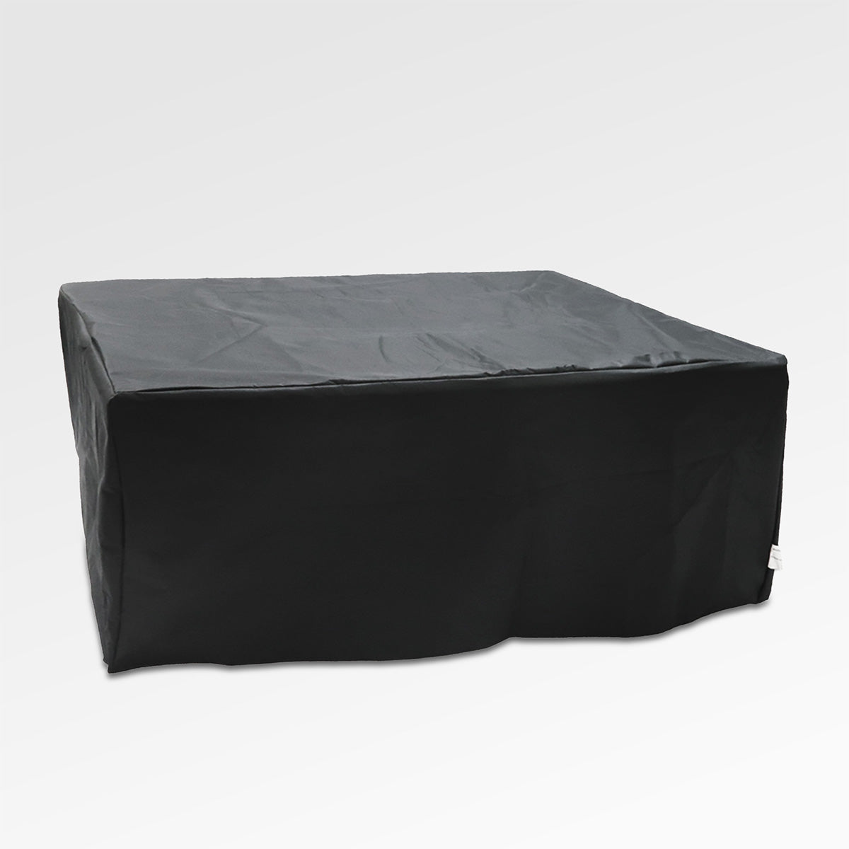 Outdoor Black Aluminum Square Fire Pit Table with Wind Guard & Cover