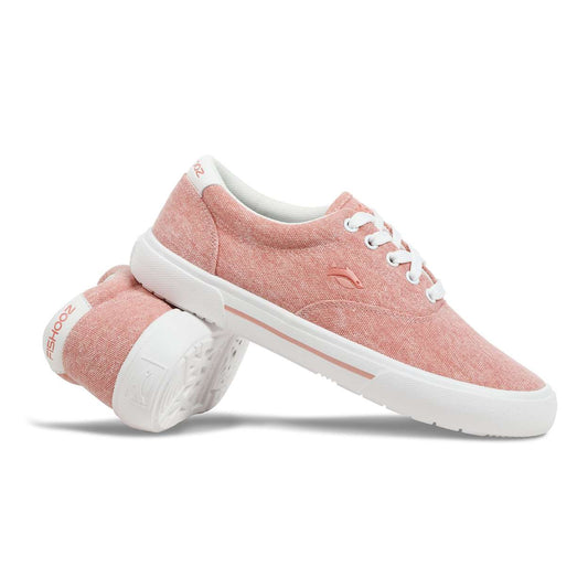 Fishooz Women's Sunwashed Lace Coral/White