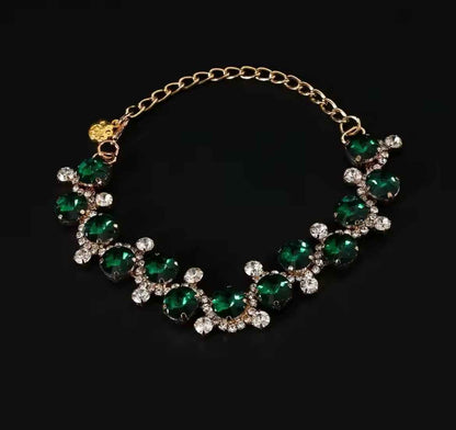 Emerald Dog Necklace – Luxury Rhinestone Pet Necklace