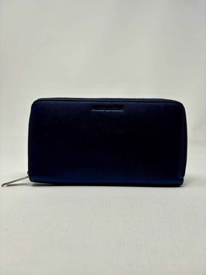 Portefeuille en cuir bleu marine - Anna