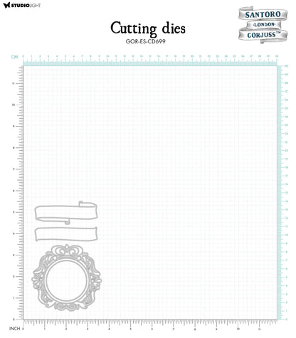 SAN Cutting Dies Scroll & Embellished Frame Gorjuss Essentials 82x129x2mm 4 PC nr.699