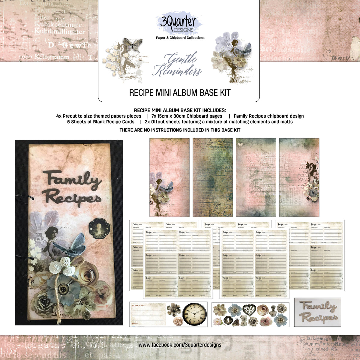3Quarter Designs Gentle Reminders Mini Album Base Kit