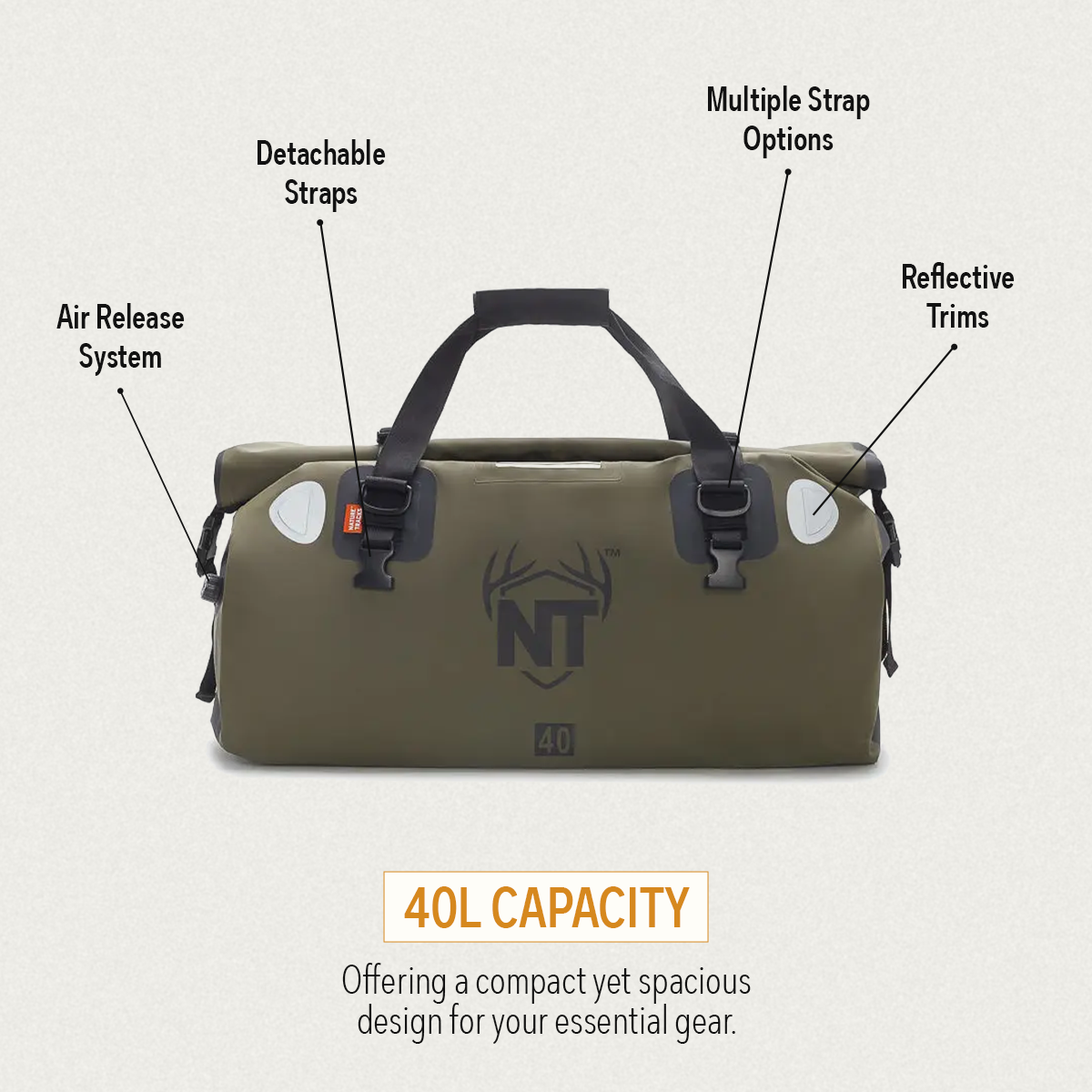 PEAK SERIES - RANGE ROVER DRYPAK DUFFEL 40L