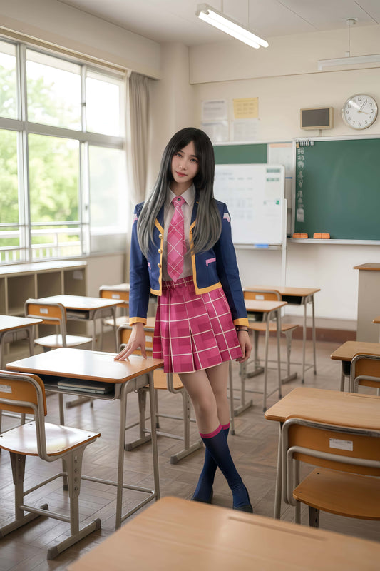 [Inventory Clearance] Anime Cosplay Halloween Costume Set School Uniform with Jacket and Skirt