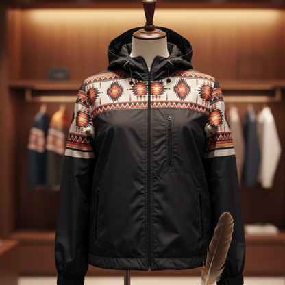 OLDTRIBES™ Sunburst Diamond Print Windbreaker